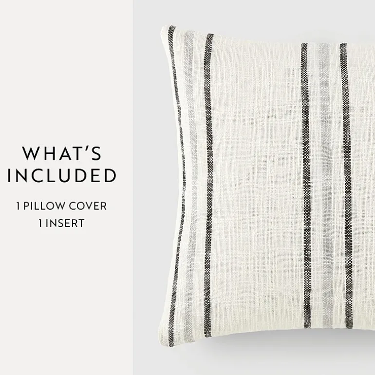 Casual Comfort Framed Stripe Yarn Dyed Square Throw Pillow