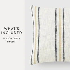 Casual Comfort Framed Stripe Yarn Dyed Square Throw Pillow