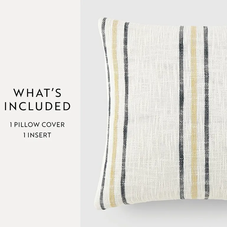 Casual Comfort Framed Stripe Yarn Dyed Square Throw Pillow