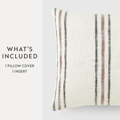 Casual Comfort Framed Stripe Yarn Dyed Square Throw Pillow
