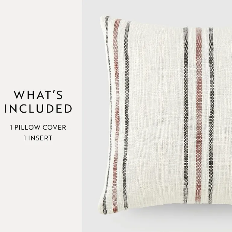 Casual Comfort Framed Stripe Yarn Dyed Square Throw Pillow