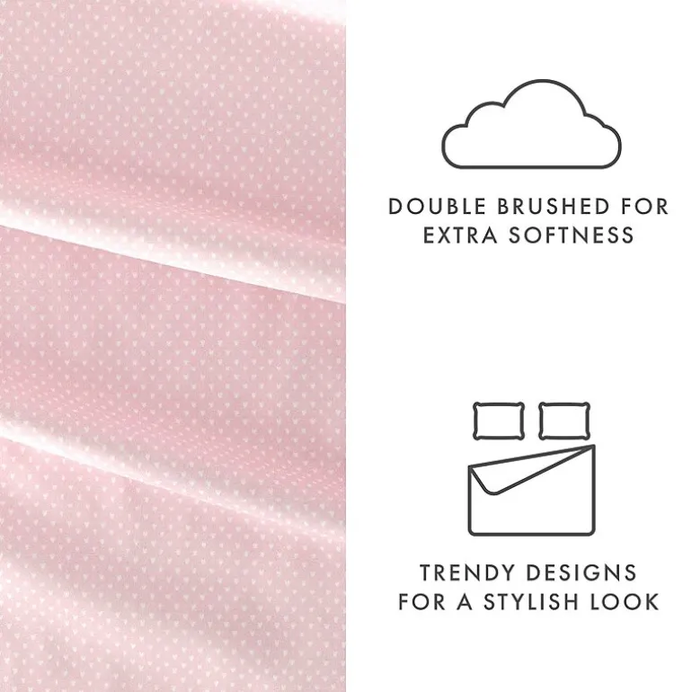 Casual Comfort Heart Pattern Deep Pocket Sheet Set