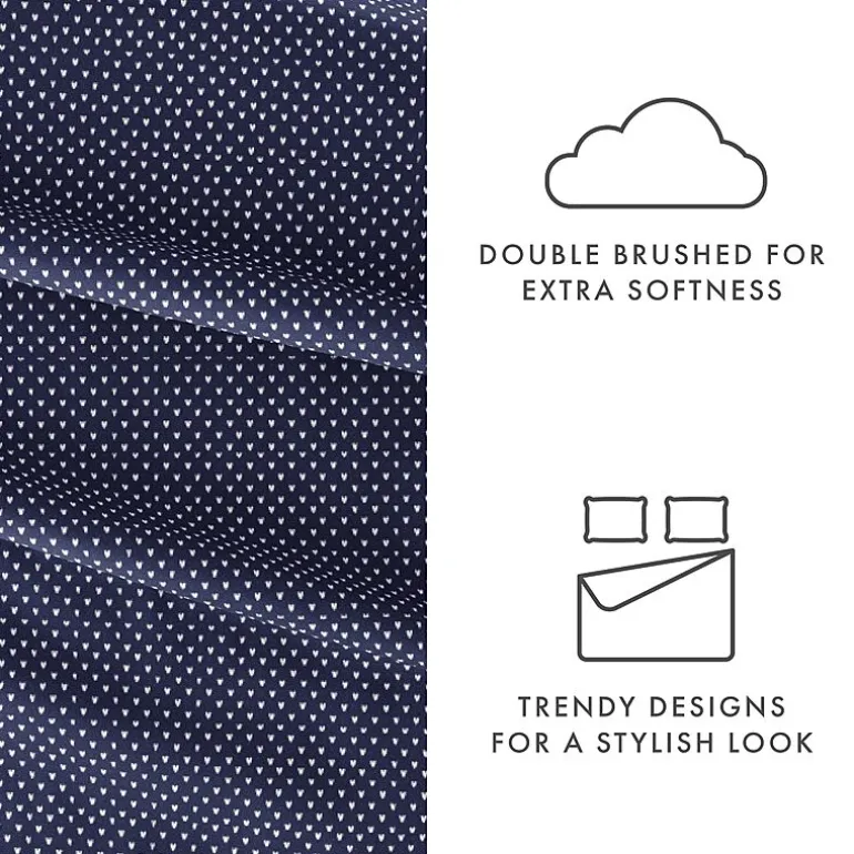 Casual Comfort Heart Pattern Deep Pocket Sheet Set