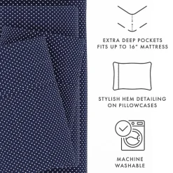 Casual Comfort Heart Pattern Deep Pocket Sheet Set