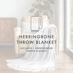 Casual Comfort Herringbone Lightweight Throw