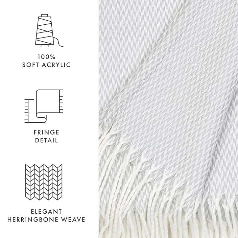 Casual Comfort Herringbone Lightweight Throw