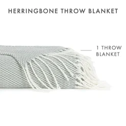 Casual Comfort Herringbone Lightweight Throw