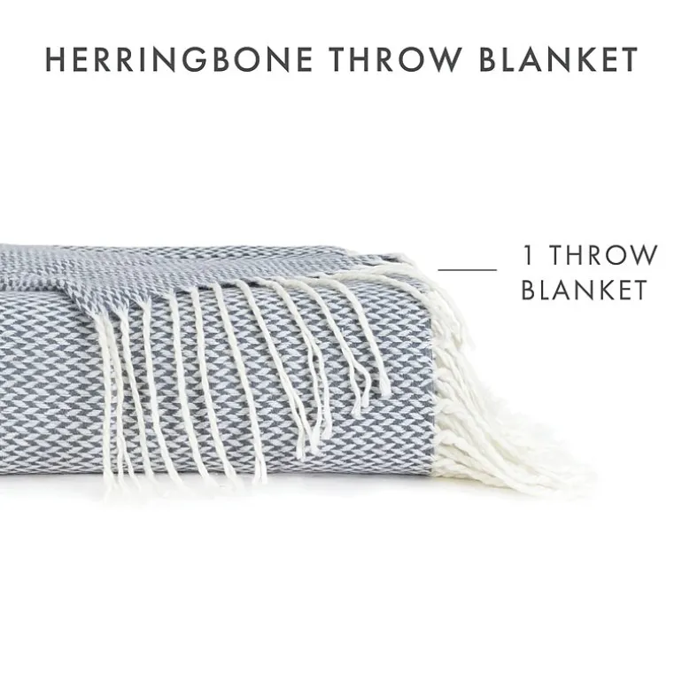 Casual Comfort Herringbone Lightweight Throw