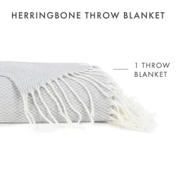 Casual Comfort Herringbone Lightweight Throw