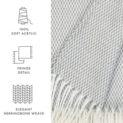 Casual Comfort Herringbone Lightweight Throw