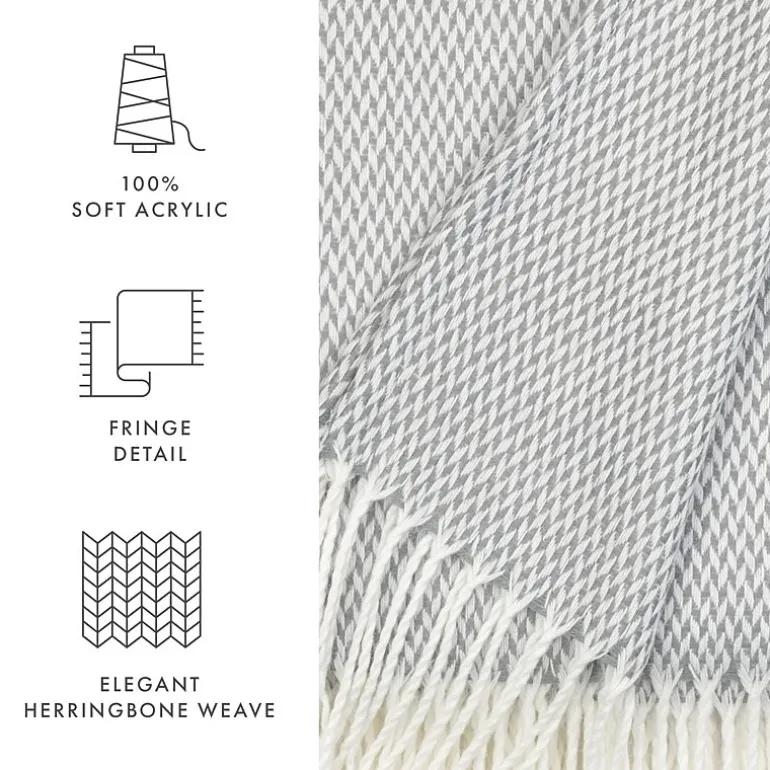 Casual Comfort Herringbone Lightweight Throw