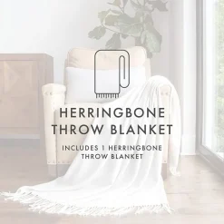 Casual Comfort Herringbone Lightweight Throw