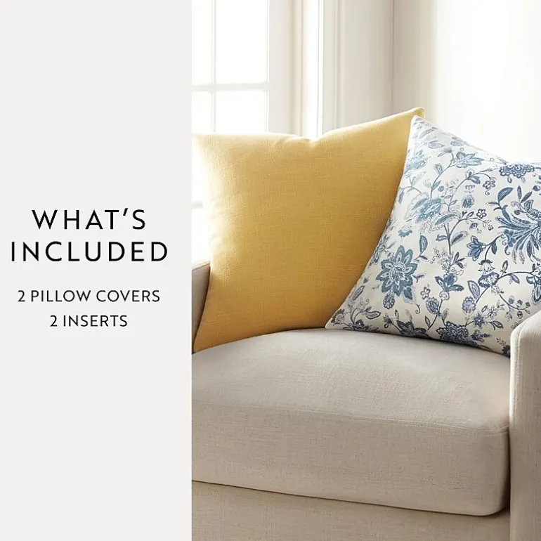 Casual Comfort Jacobean Floral 2-pc. Square Throw Pillow Set