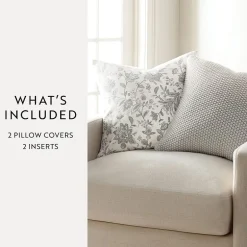 Casual Comfort Jacobean Floral 2-pc. Square Throw Pillow Set