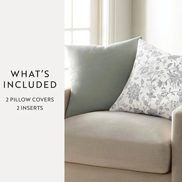 Casual Comfort Jacobean Floral 2-pc. Square Throw Pillow Set