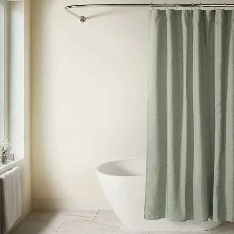 Casual Comfort Linen-Look Solid Shower Curtain