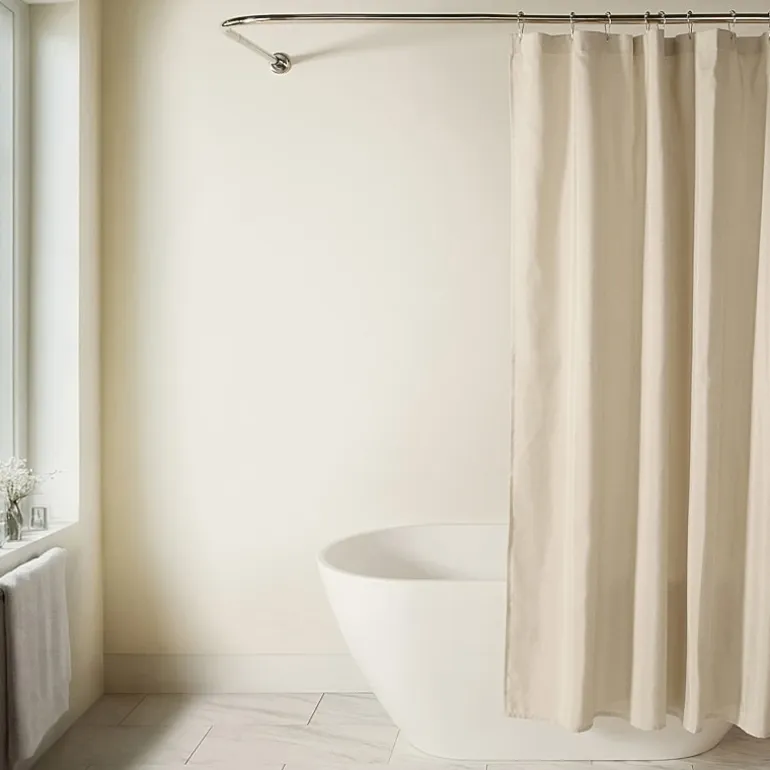 Casual Comfort Linen-Look Solid Shower Curtain