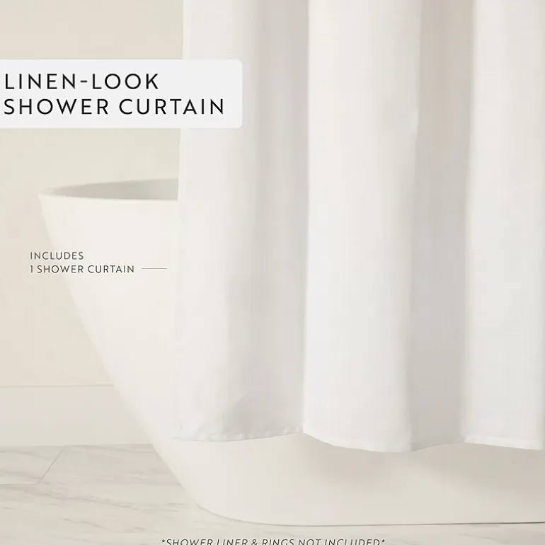 Casual Comfort Linen-Look Solid Shower Curtain