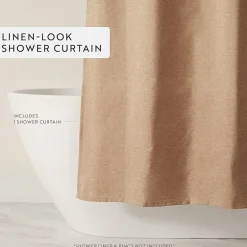 Casual Comfort Linen-Look Solid Shower Curtain