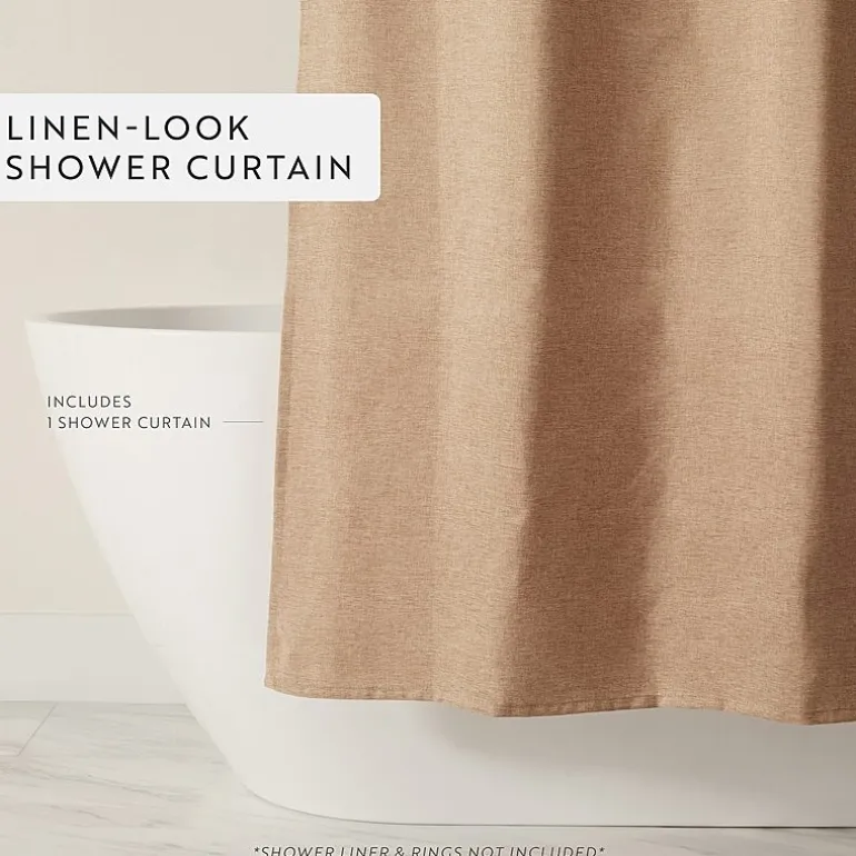Casual Comfort Linen-Look Solid Shower Curtain