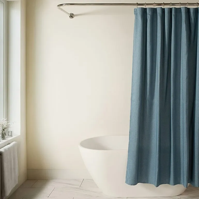 Casual Comfort Linen-Look Solid Shower Curtain
