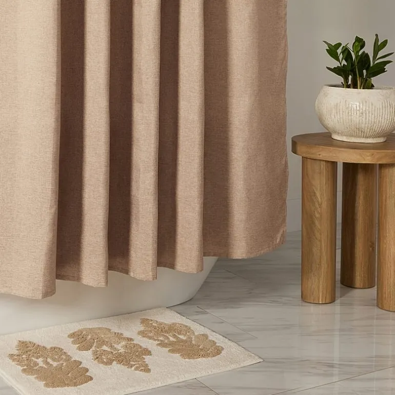 Casual Comfort Linen-Look Solid Shower Curtain