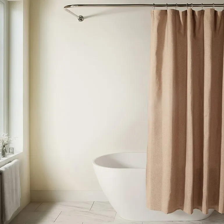 Casual Comfort Linen-Look Solid Shower Curtain