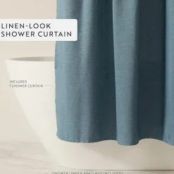 Casual Comfort Linen-Look Solid Shower Curtain