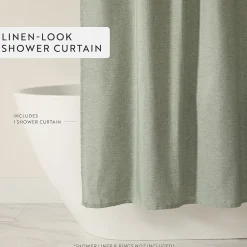 Casual Comfort Linen-Look Solid Shower Curtain