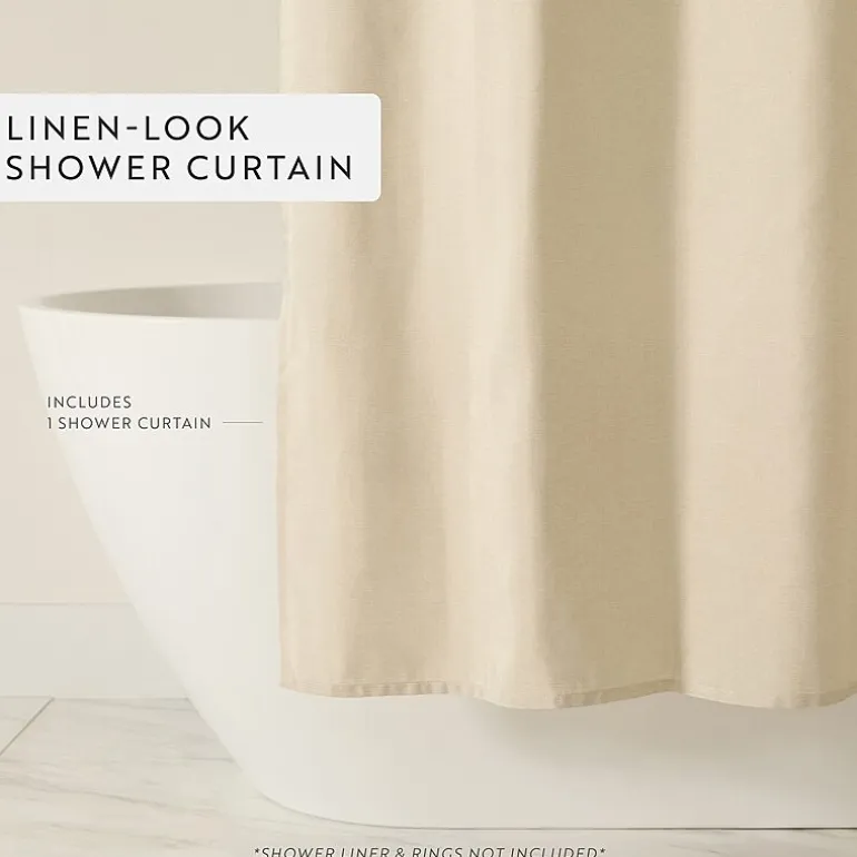 Casual Comfort Linen-Look Solid Shower Curtain