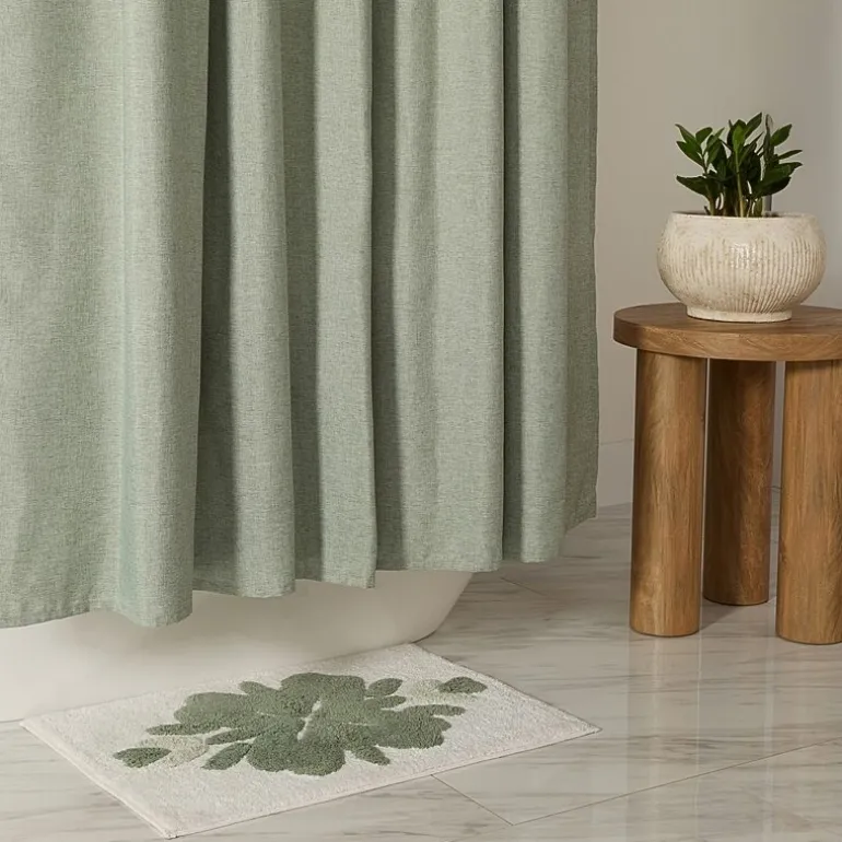 Casual Comfort Linen-Look Solid Shower Curtain