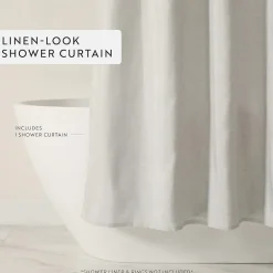 Casual Comfort Linen-Look Solid Shower Curtain