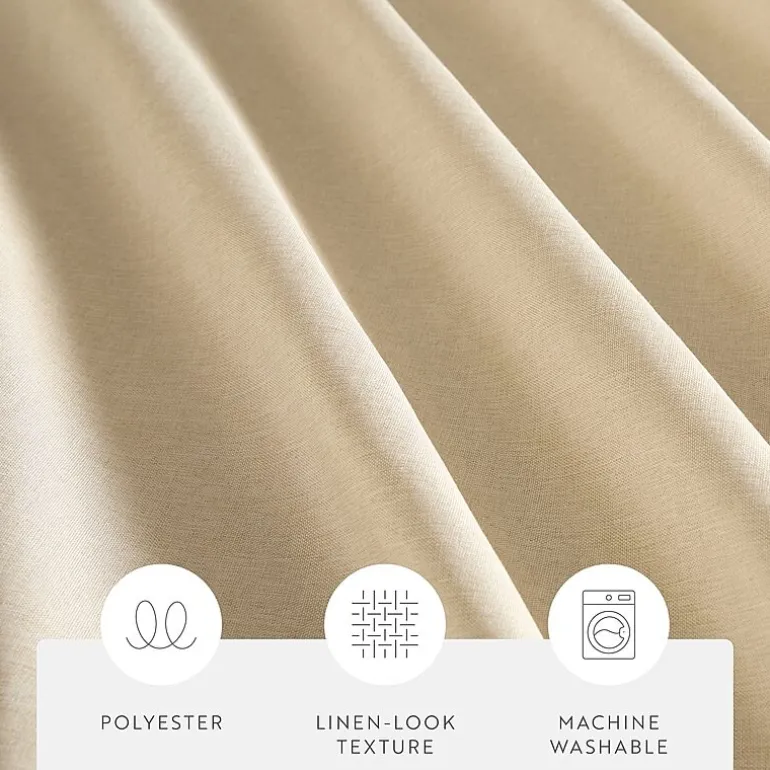 Casual Comfort Linen-Look Solid Shower Curtain