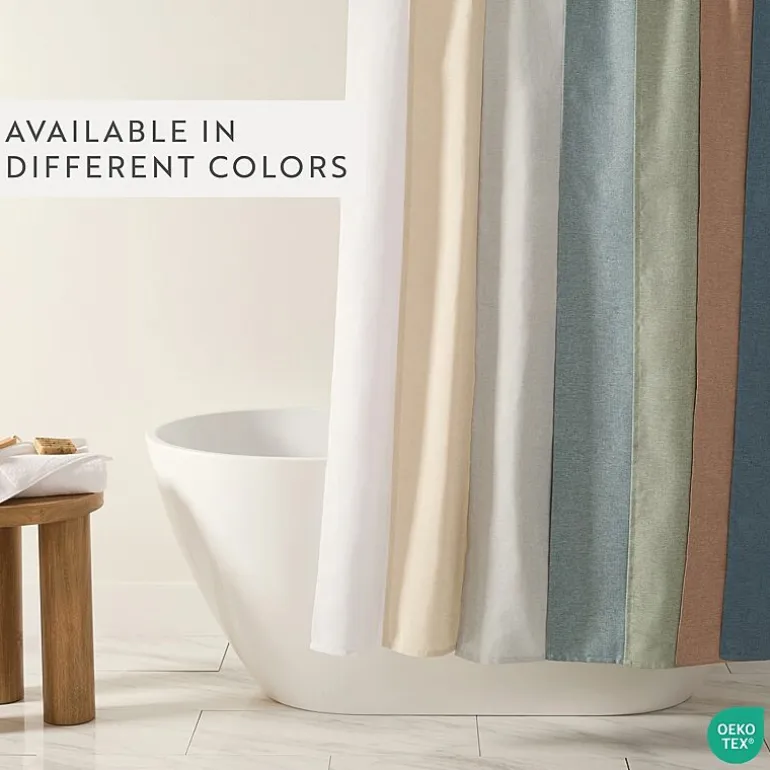 Casual Comfort Linen-Look Solid Shower Curtain