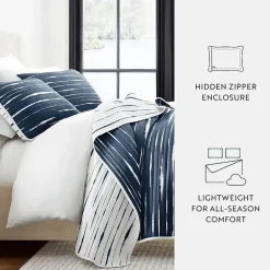Casual Comfort Lines REVERSIBLE Quilt Set