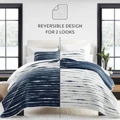 Casual Comfort Lines REVERSIBLE Quilt Set