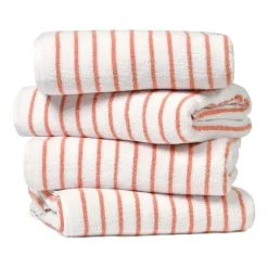 Casual Comfort 4-Pack Cabana Stripe Beach Pool Towels - 100% Absorbent Cotton, 35 X 65
