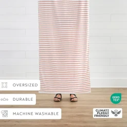 Casual Comfort 4-Pack Cabana Stripe Beach Pool Towels - 100% Absorbent Cotton, 35 X 65