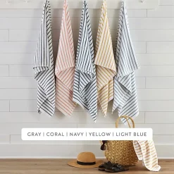 Casual Comfort 4-Pack Cabana Stripe Beach Pool Towels - 100% Absorbent Cotton, 35 X 65