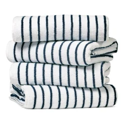 Casual Comfort 4-Pack Cabana Stripe Beach Pool Towels - 100% Absorbent Cotton, 35 X 65