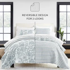 Casual Comfort Pattern Modern Reversible Quilt Set