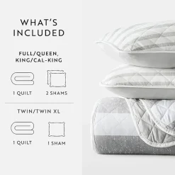 Casual Comfort Pattern Reversible Contemporary Lightweight 3 Pc. Quilt Set