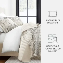 Casual Comfort Pattern Reversible Contemporary Lightweight 3 Pc. Quilt Set