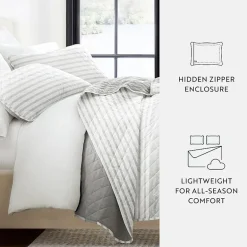 Casual Comfort Pattern Reversible Contemporary Lightweight 3 Pc. Quilt Set