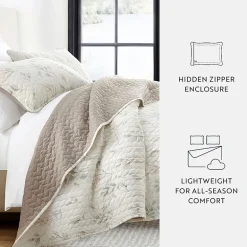 Casual Comfort Pattern Reversible Contemporary Lightweight 3 Pc. Quilt Set