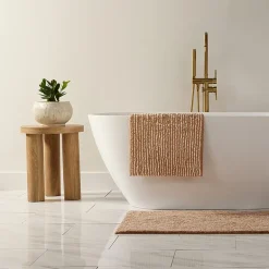 Casual Comfort Pinstripe Cotton Bath Rug
