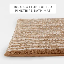 Casual Comfort Pinstripe Cotton Bath Rug