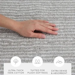 Casual Comfort Pinstripe Cotton Bath Rug