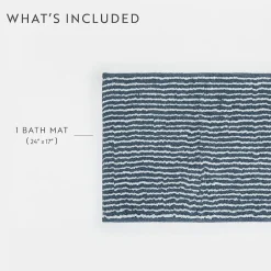 Casual Comfort Pinstripe Cotton Bath Rug