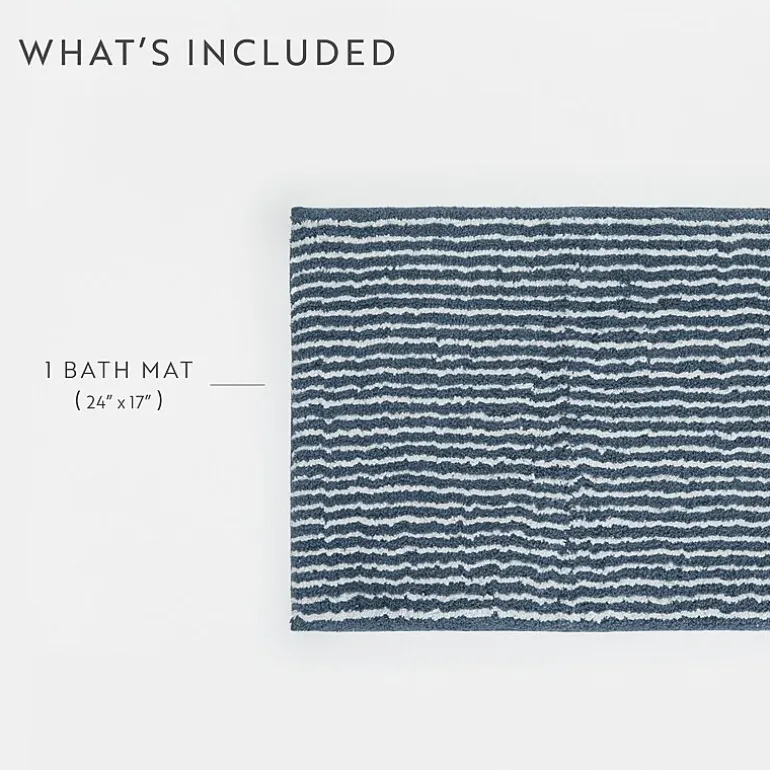 Casual Comfort Pinstripe Cotton Bath Rug